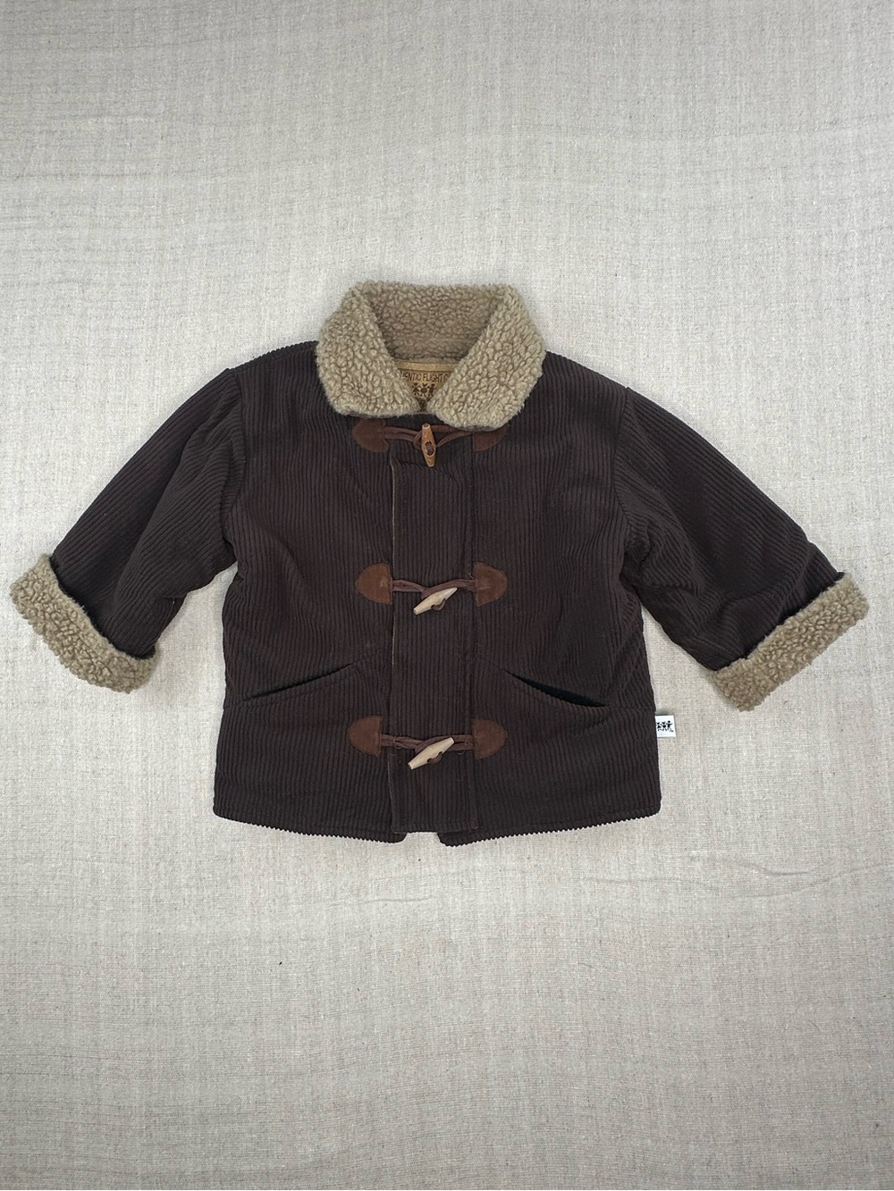 Corky & Company Vintage Kids Brown Corduroy Sherpa Lined Toggle Coat Jacket 4-5T